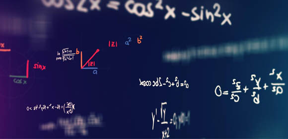 Fundo repleto de fórmulas matemáticas complexas, representando conceitos e cálculos diversos