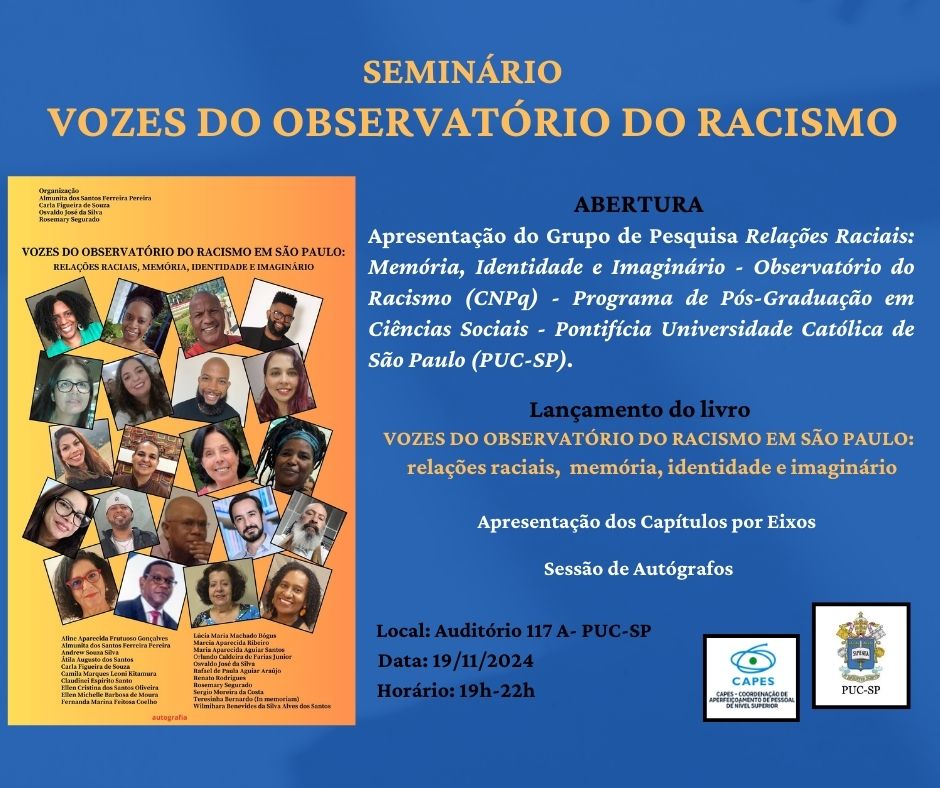 SEMINÁRIO VOZES DO OBSERVATÓRIO DO RACISMO